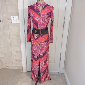 Vintage Paisley Print Dress